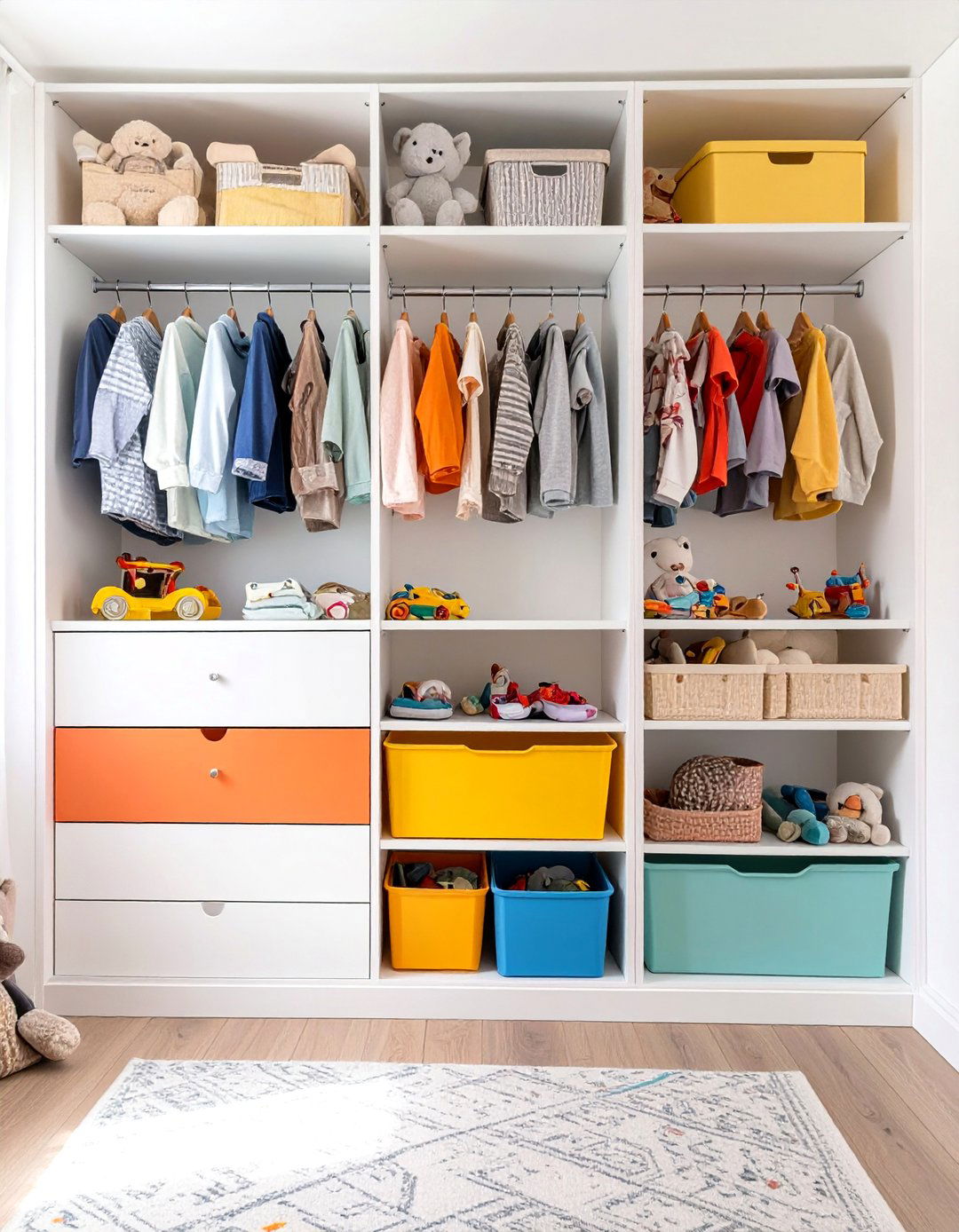 Childrens Wardrobe Closet with Low Level Storage - 30 wardrobe closet design ideas