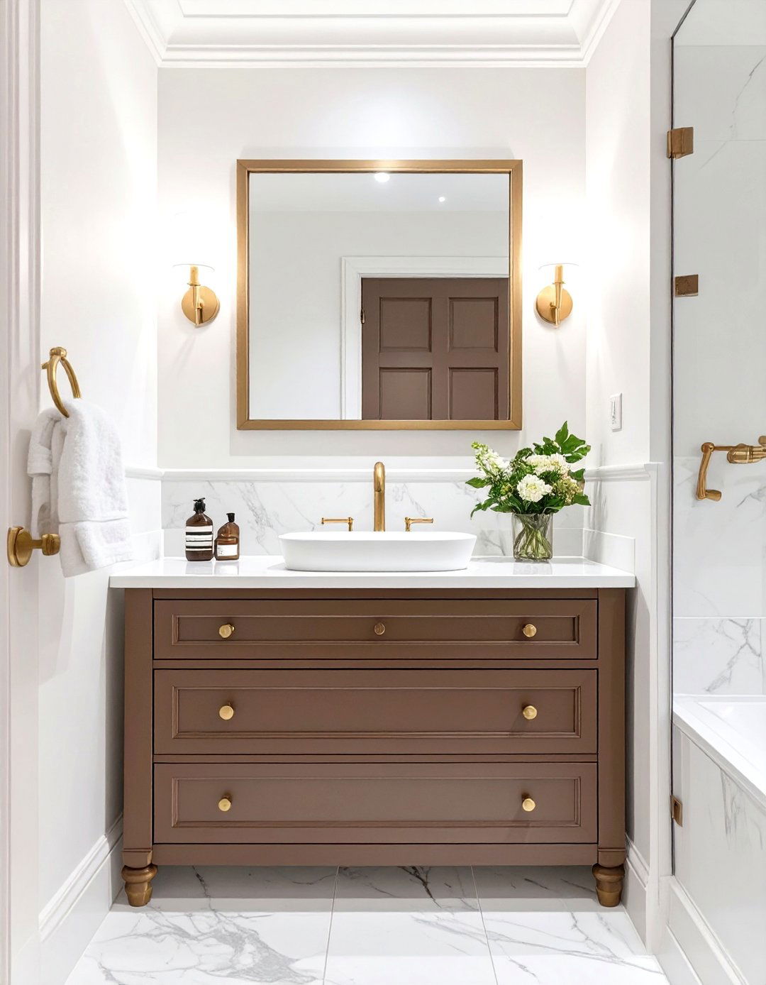 Chocolate Brown for a Rich Cozy Ambiance - 30 small bathroom bathroom color ideas