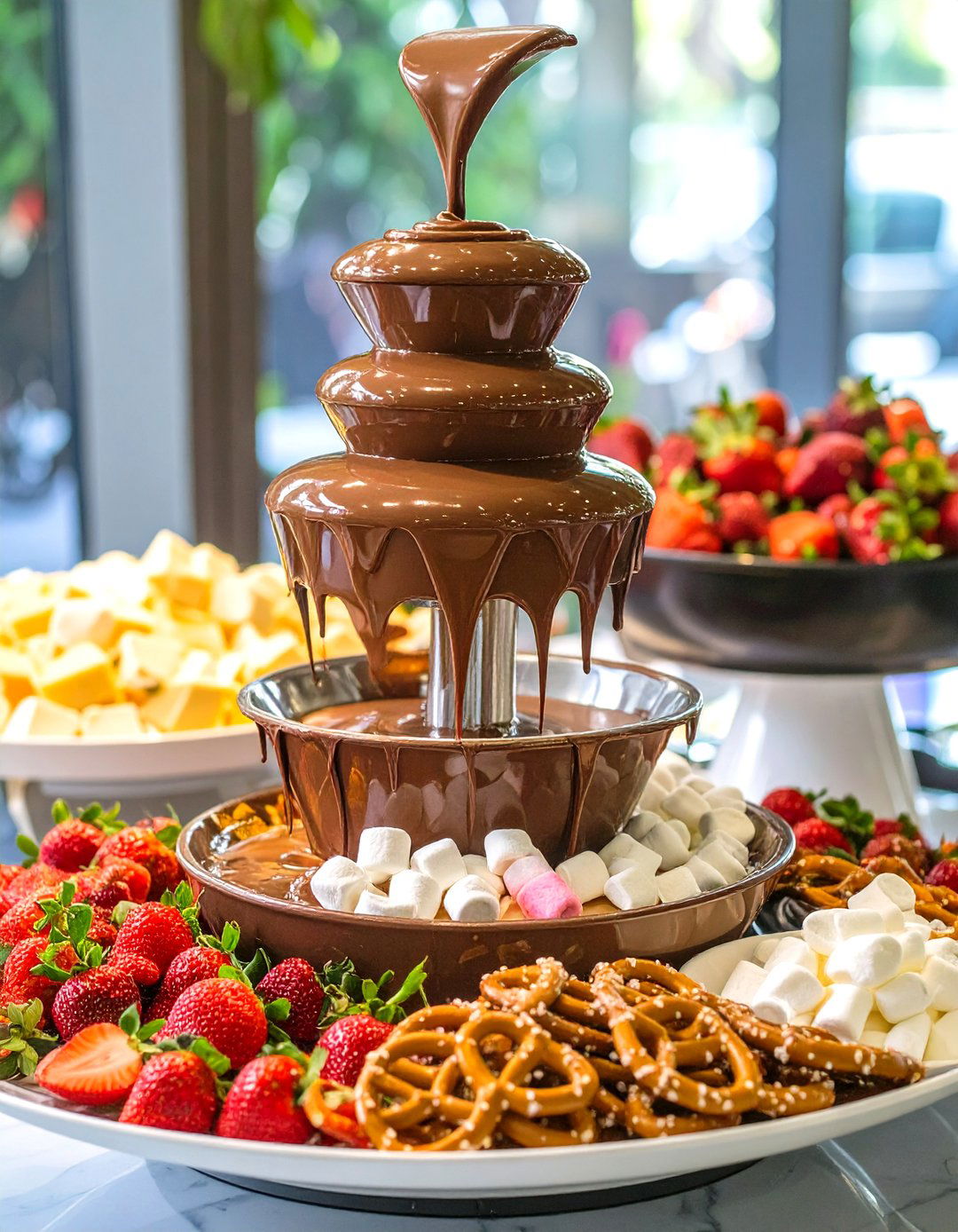 Chocolate Fountain Fun - 30 office party food ideas