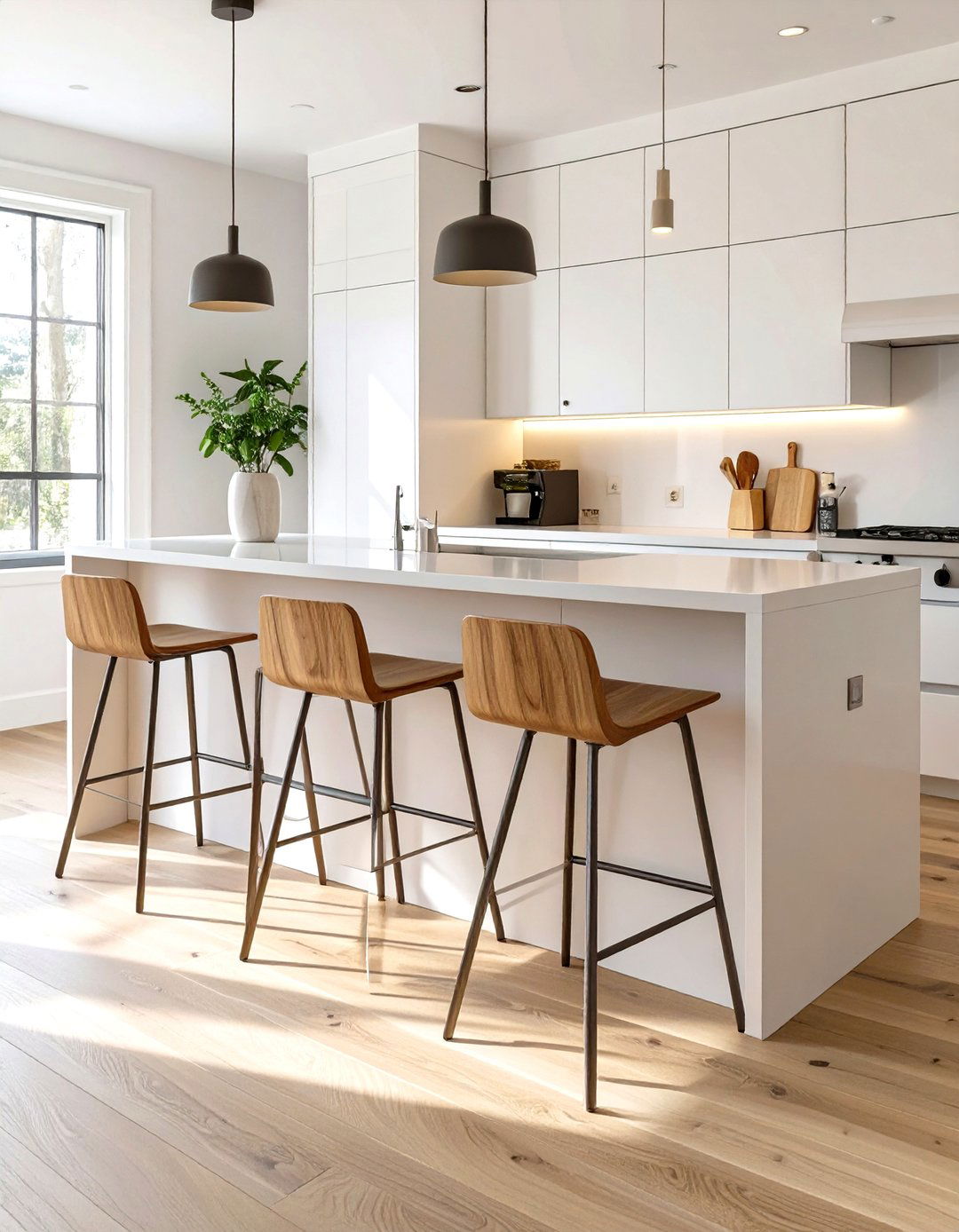Choose Backless Bar Stools - 30 small kitchen decorating ideas