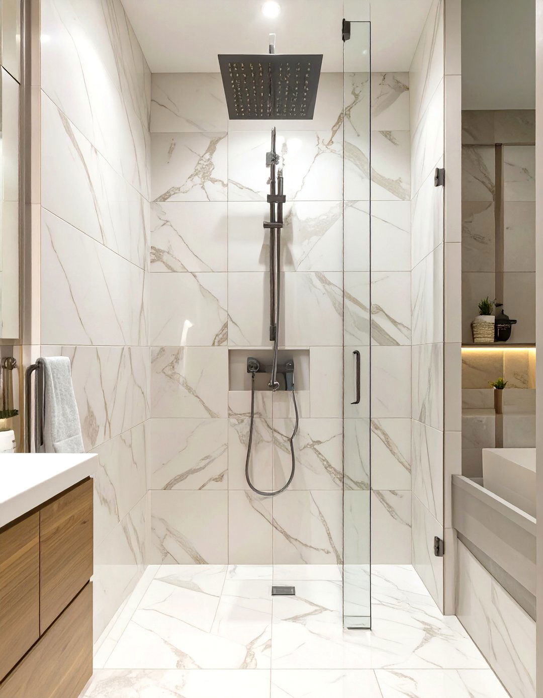 Choose Large Format Wall Tiles - 30 shower renovation ideas