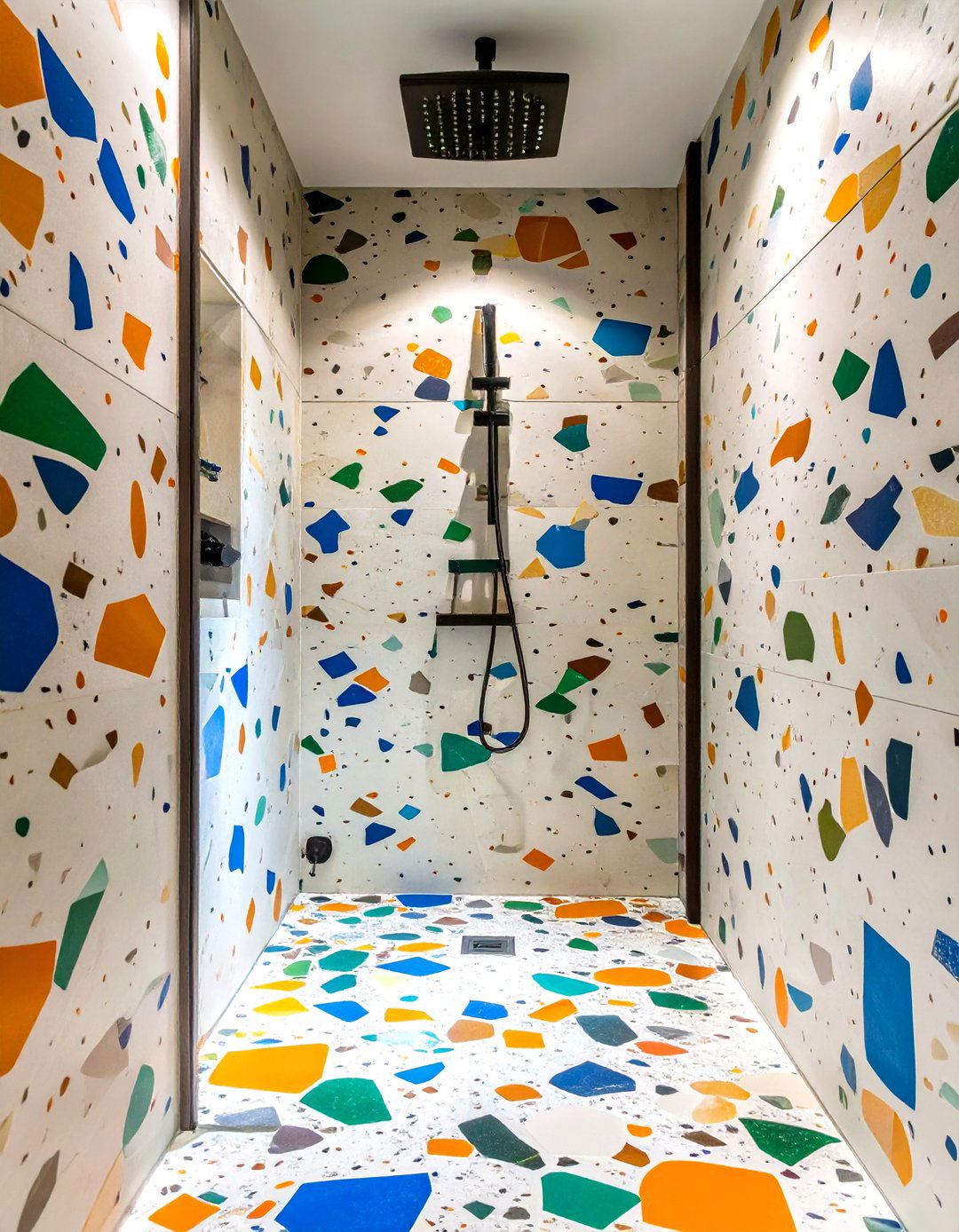 Choose Terrazzo for Walls and Floors - 30 shower renovation ideas