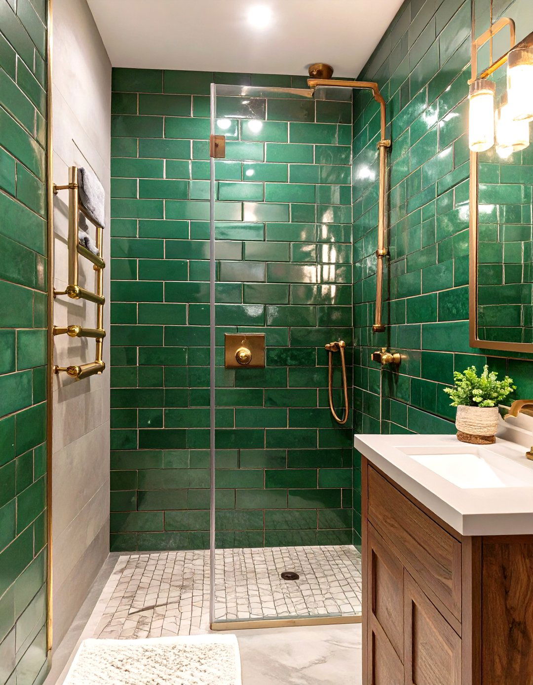 Choose a Bold Tile Color - 30 shower renovation ideas