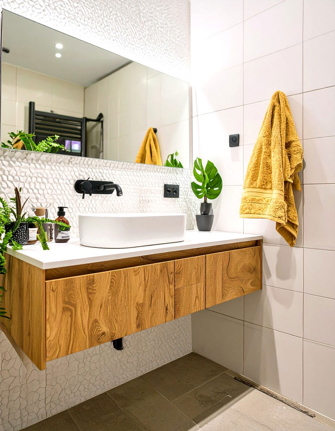 Choose a Floating Vanity - 30 small bathroom renovation ideas