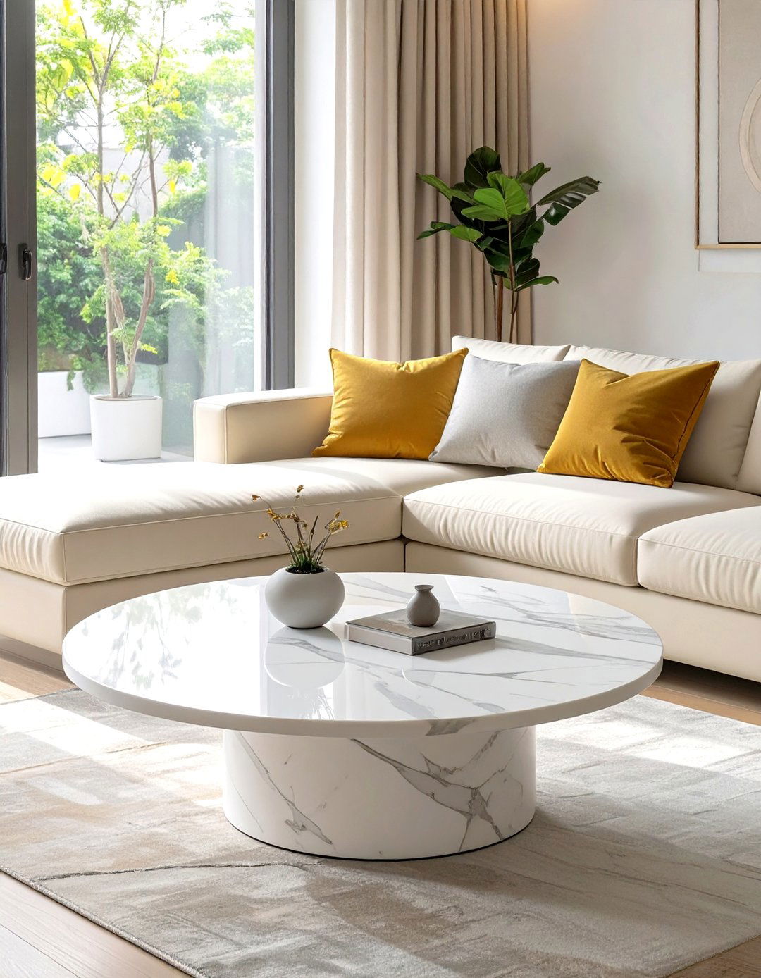 Choose a Round Coffee Table - 30 simple living room ideas