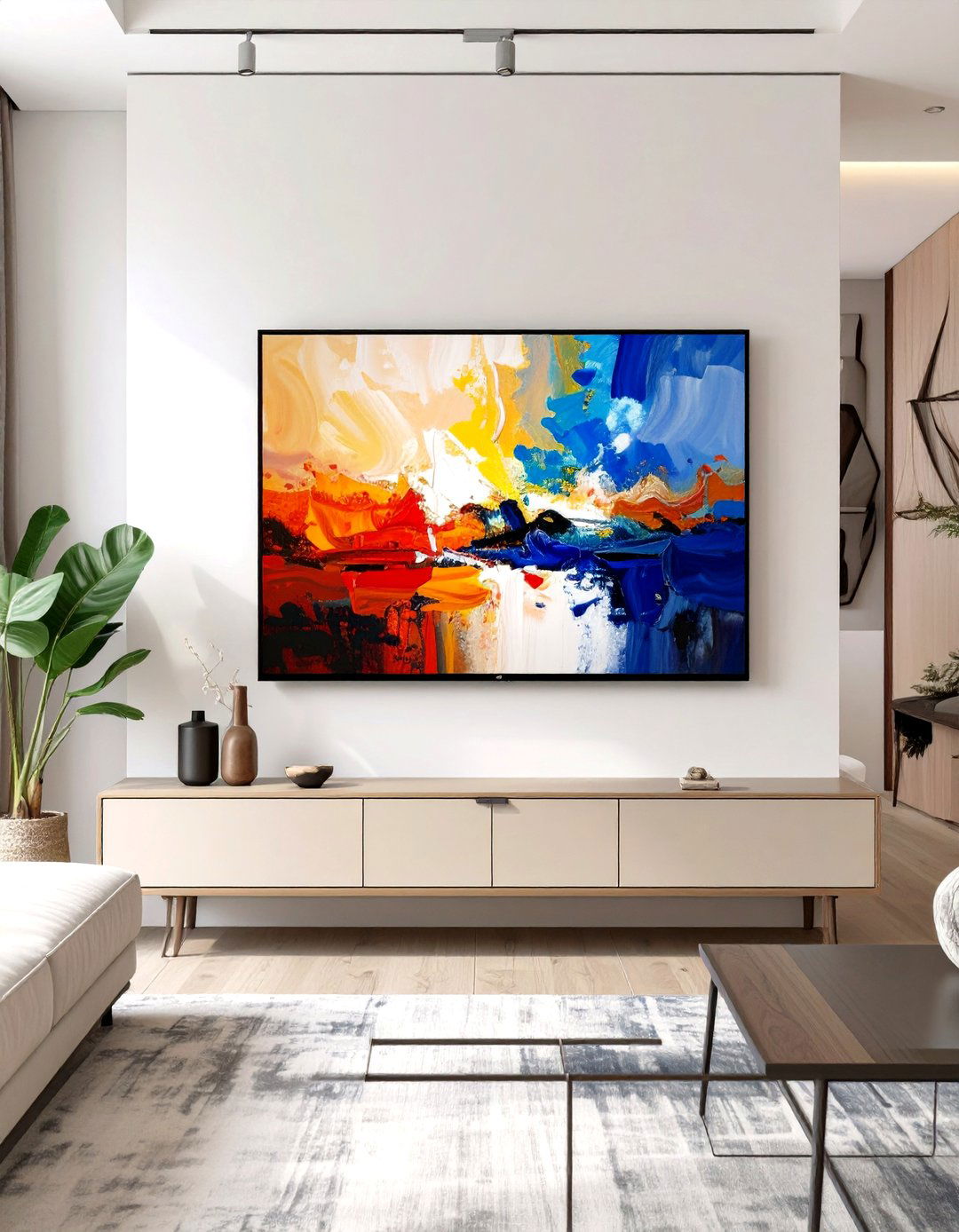 Choosing a TV with an Art Mode Feature - 30 simple small living room ideas with tv