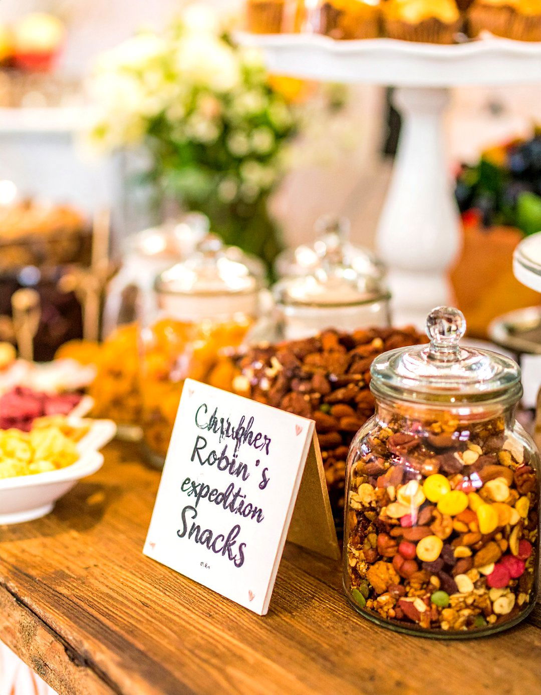 Christopher Robins Expedition Trail Mix Bar - 30 winnie the pooh baby shower ideas