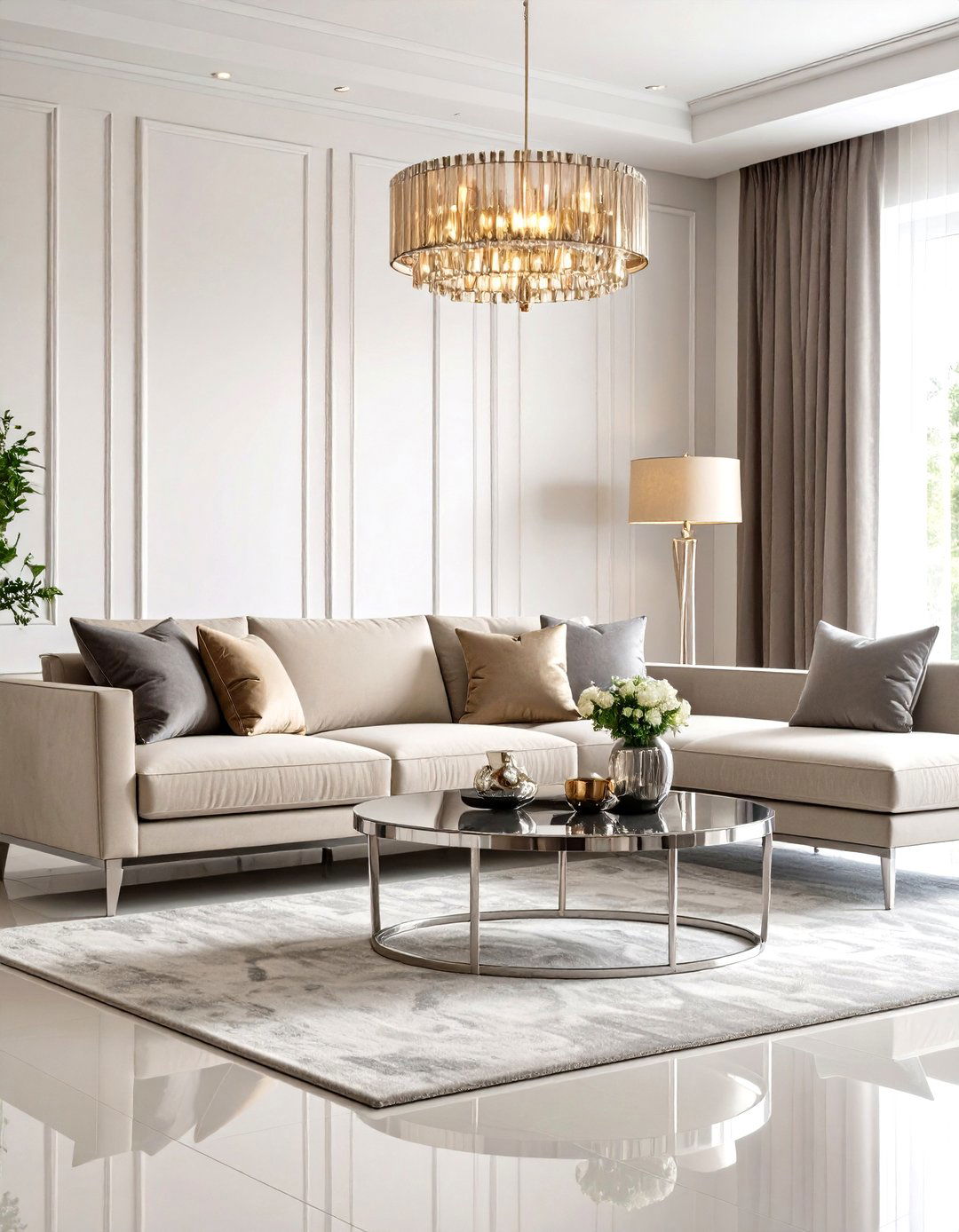 Chrome and Silver Living Room Accents - 30 interior design trends 2025 living room