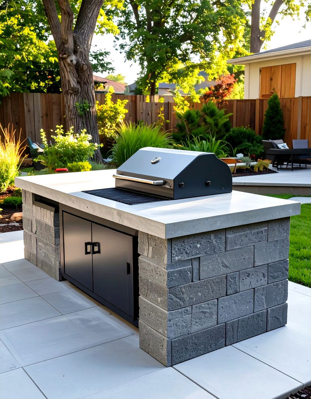 Cinder Block Grill Station - 30 outdoor kitchen ideas on a budget
