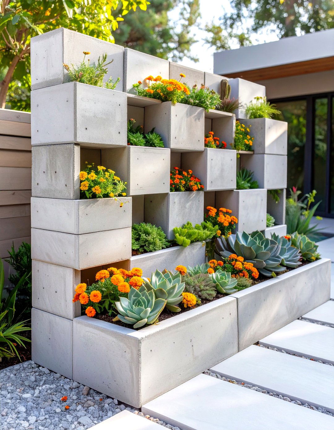 Cinder Block Modular Garden - 30 vertical garden ideas