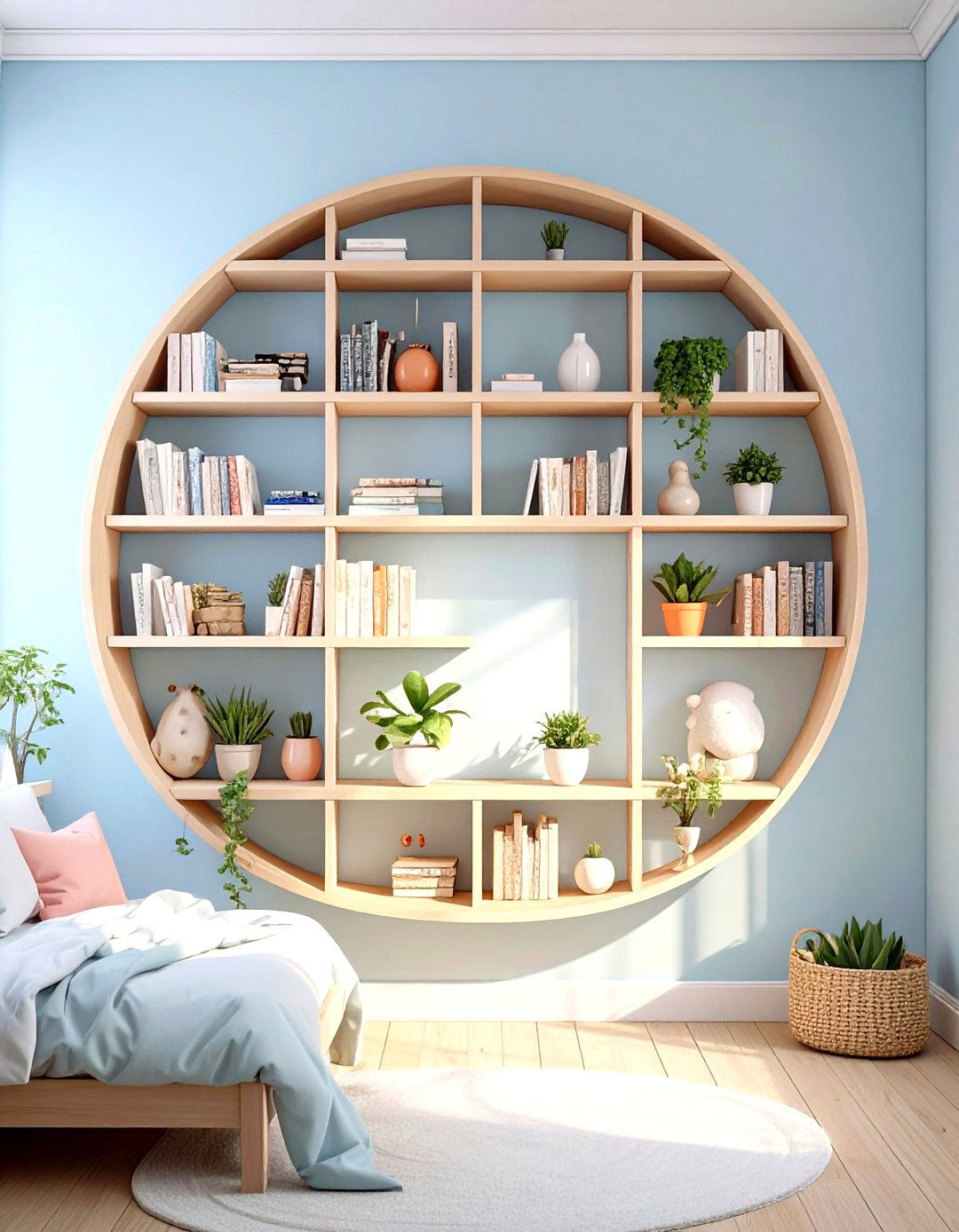Circular Bookshelf Display - 30 tween girl room ideas