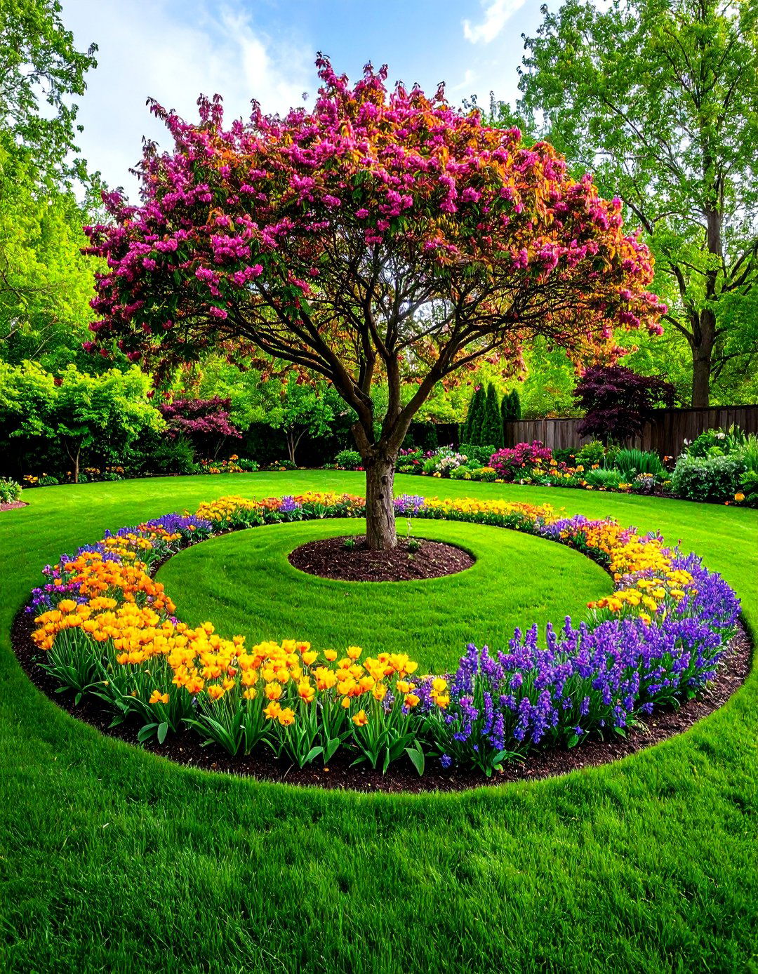 Circular Focal Point Garden Bed - 30 garden bed design ideas