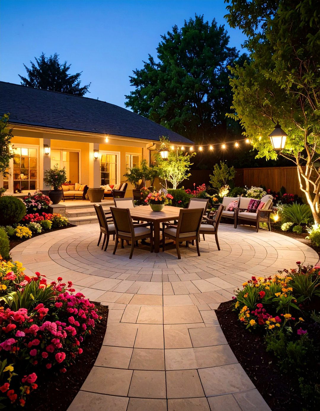 Circular Medallion Paver Patio - 30 diy cheap patio paver ideas