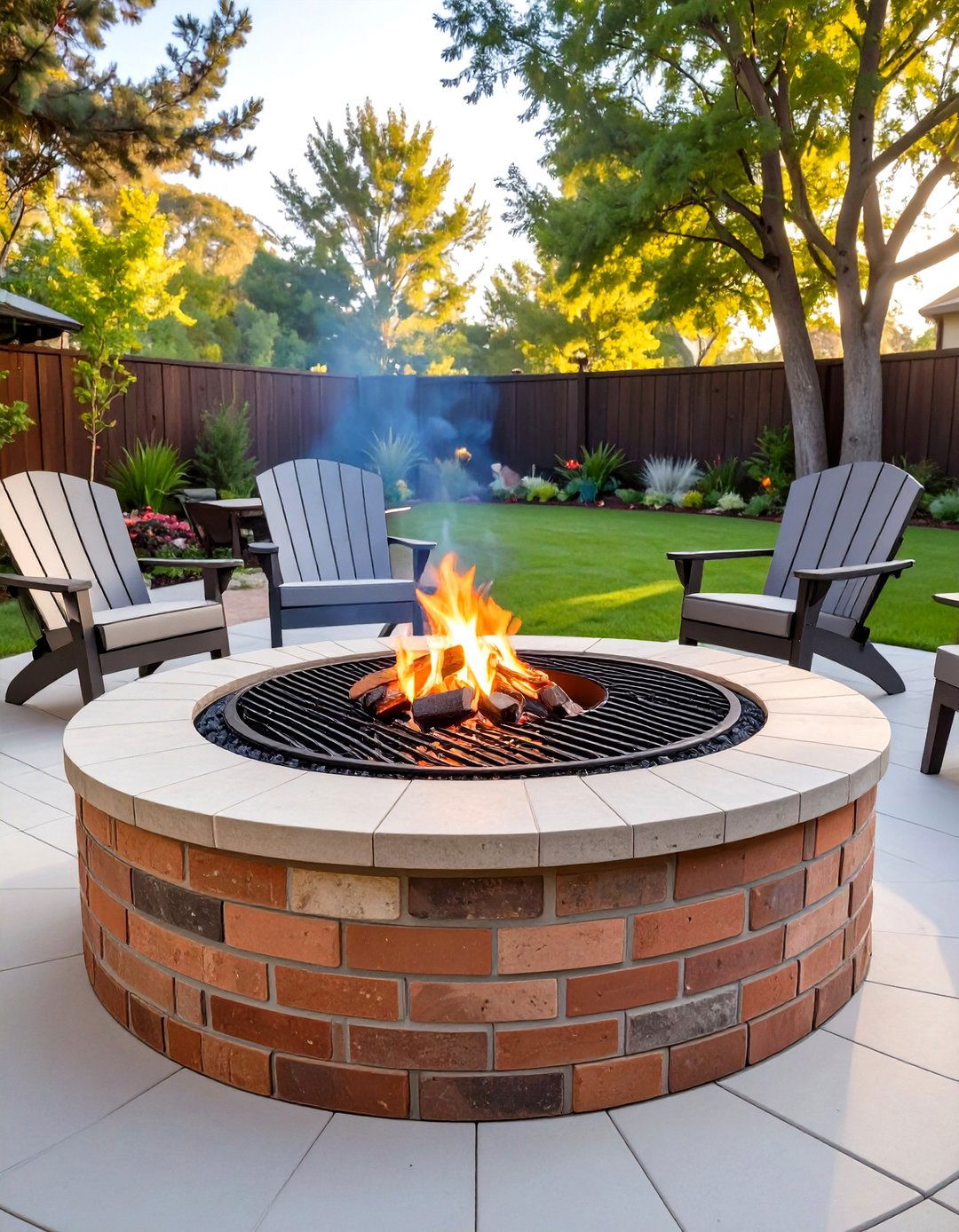 Circular Outdoor Brick BBQ Fire Pit Grill - 30 outdoor brick bbq designs pictures
