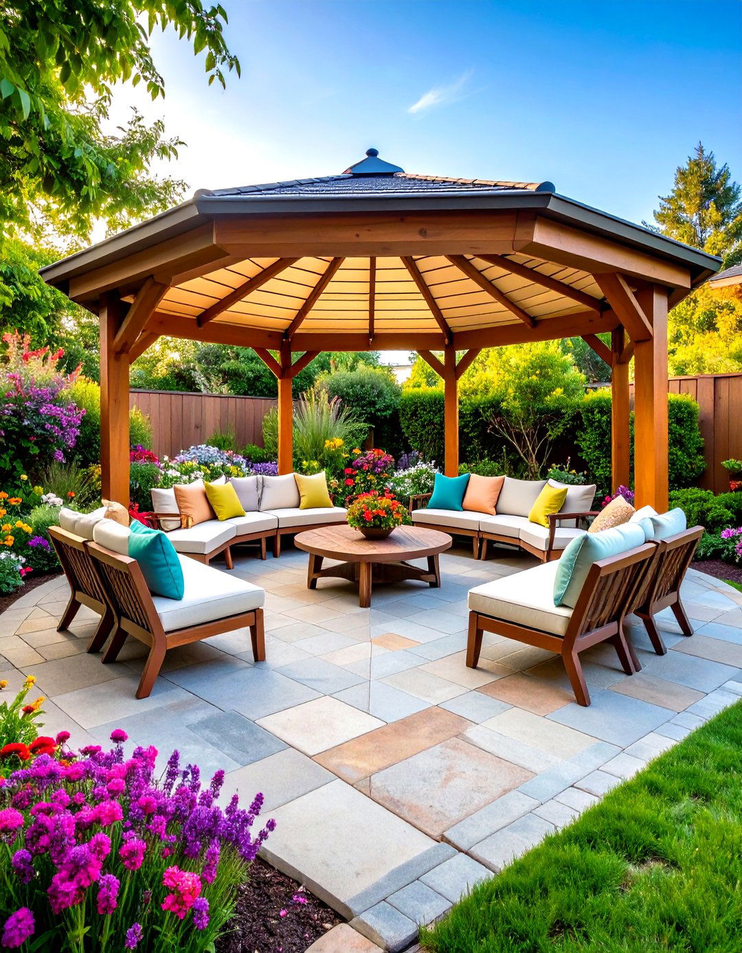 Circular or Hexagonal Pergola - 30 pergola backyard patio ideas