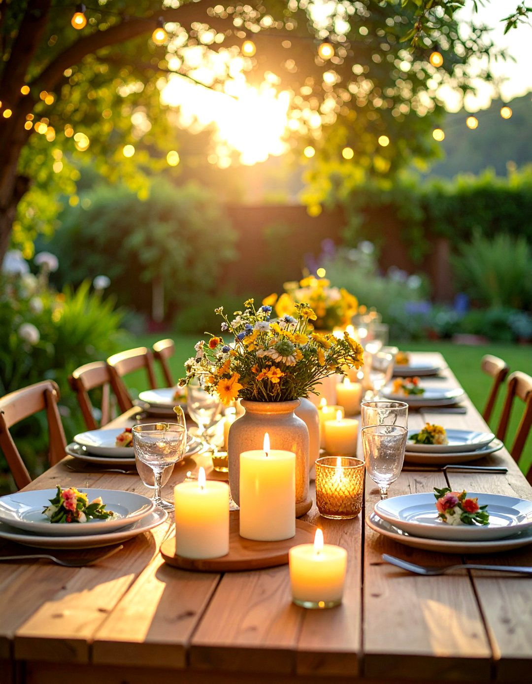 Citronella Candles in Decorative Holders - 30 outdoor table decor ideas