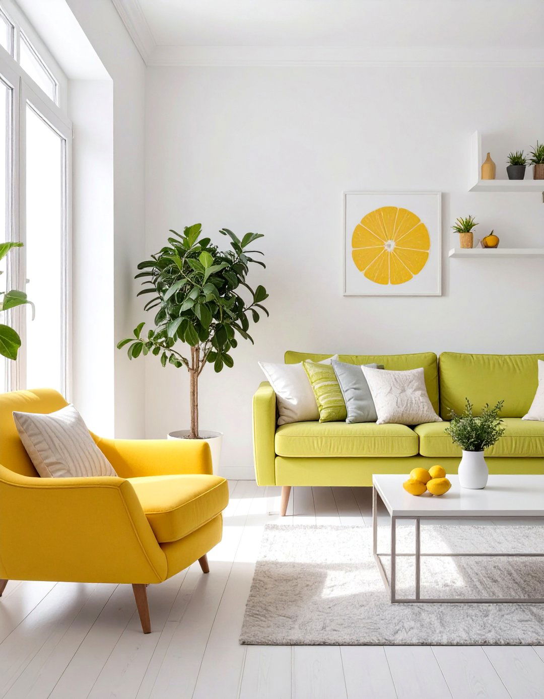 Citrus Hued Living Room - 30 colorful living room ideas