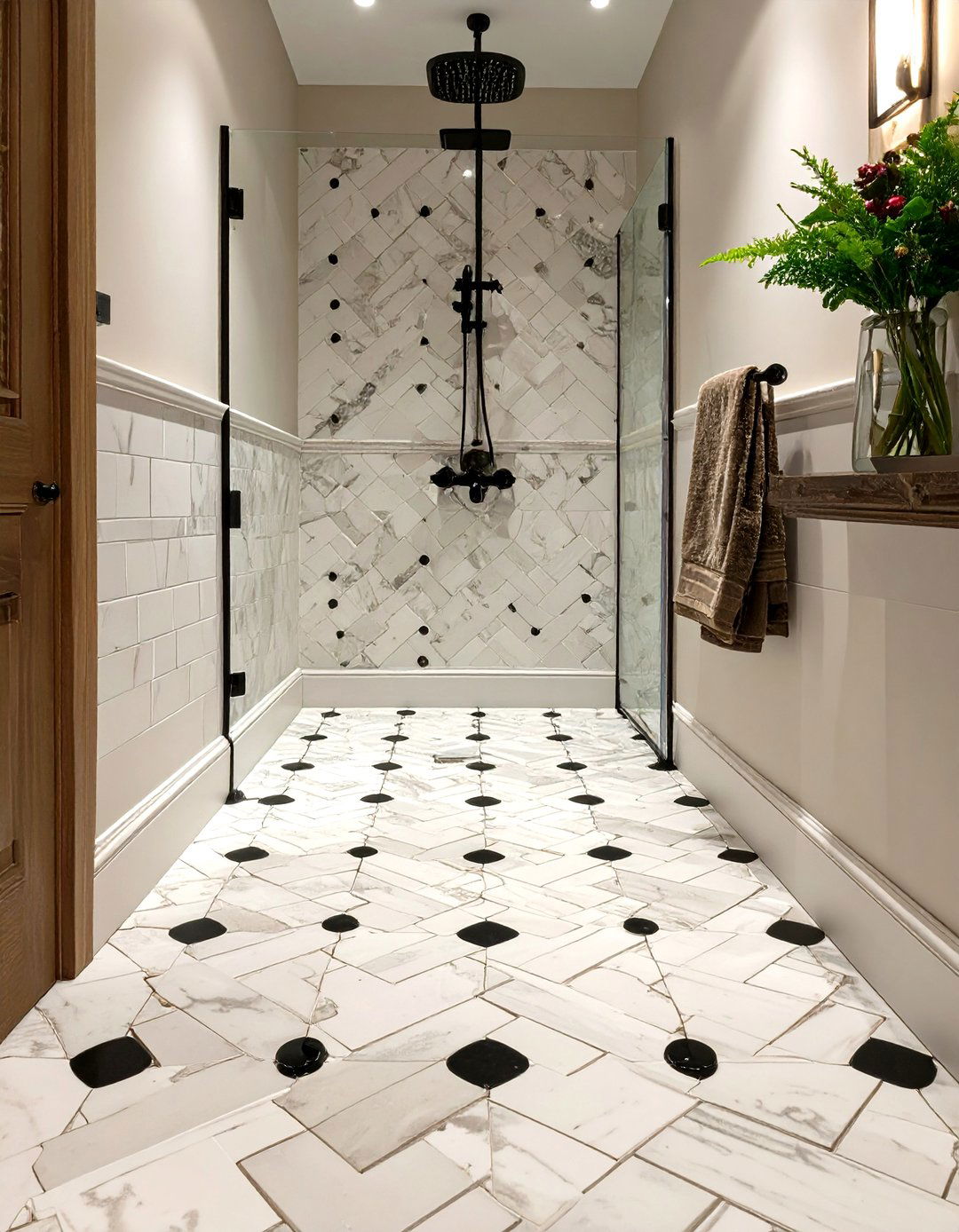Classic Basketweave Tile Pattern - 30 shower ideas tile