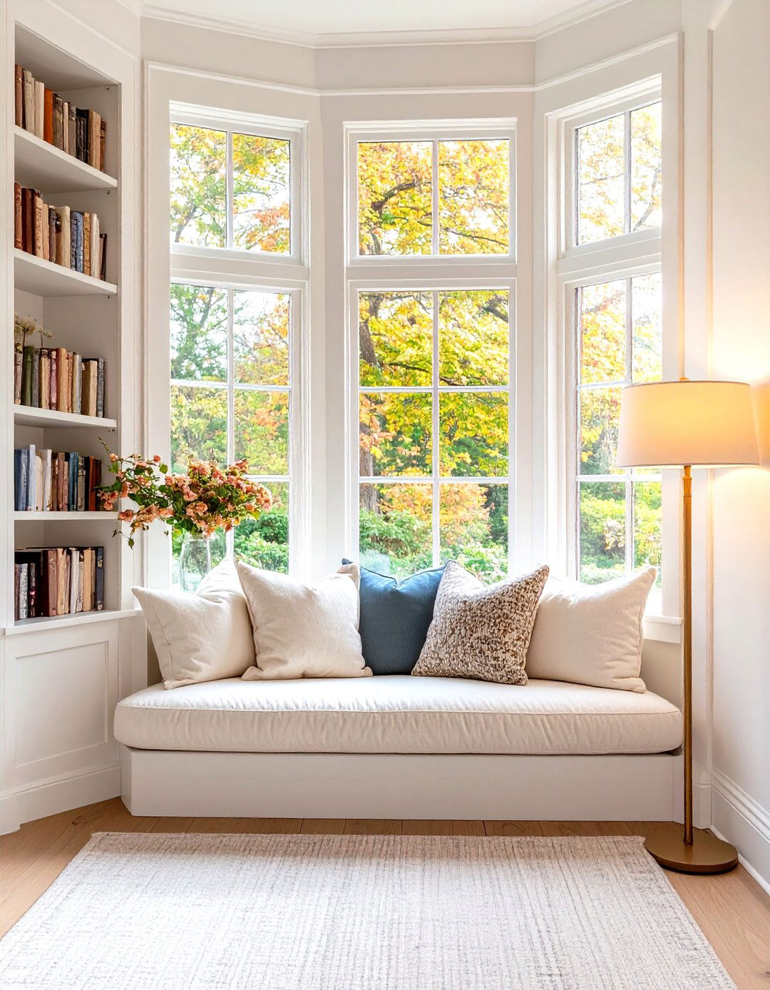 Classic Bay Window Reading Nook - 30 living room window ideas