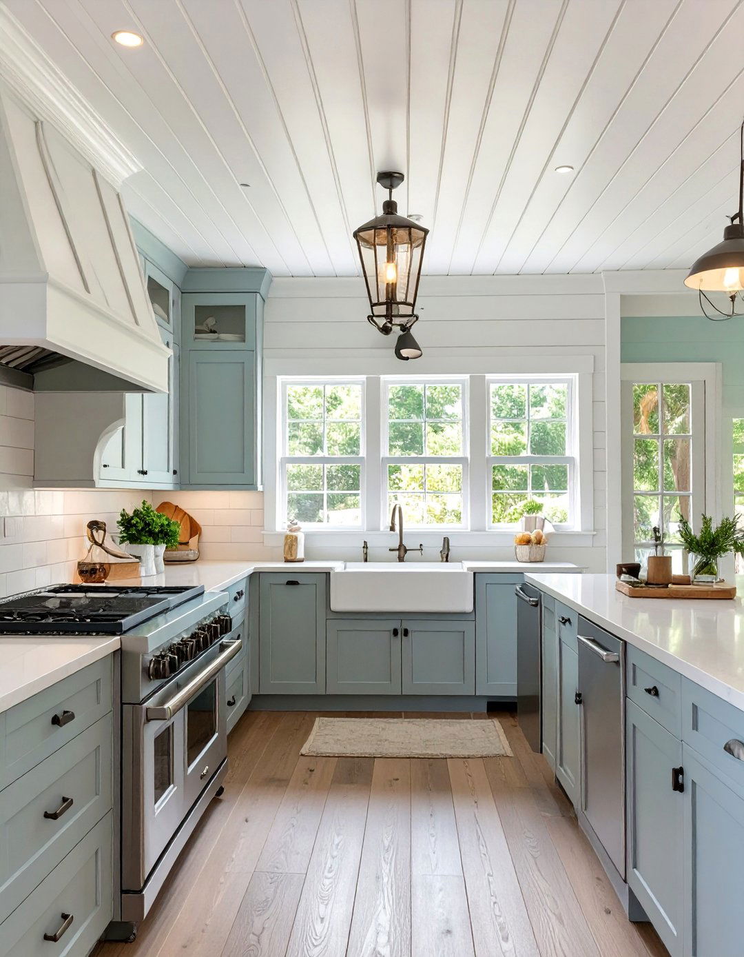 Classic Beadboard Ceiling Kitchen - 30 coastal kitchen ideas