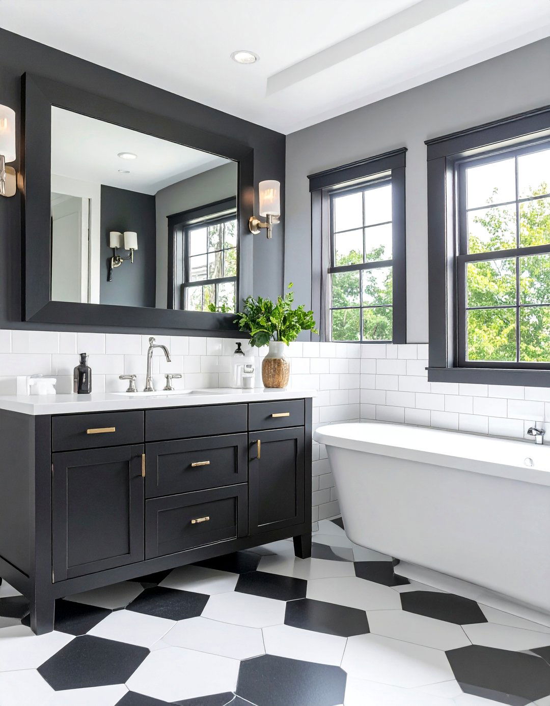 Classic Black and White Bathroom - 30 5x8 bathroom remodel ideas