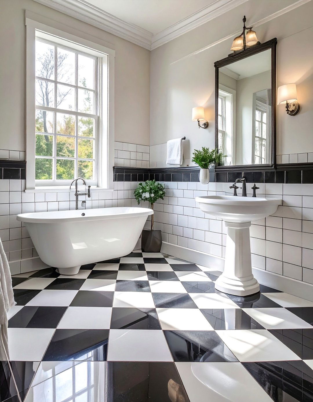 Classic Black and White Bathroom - 30 bathroom upgrade ideas