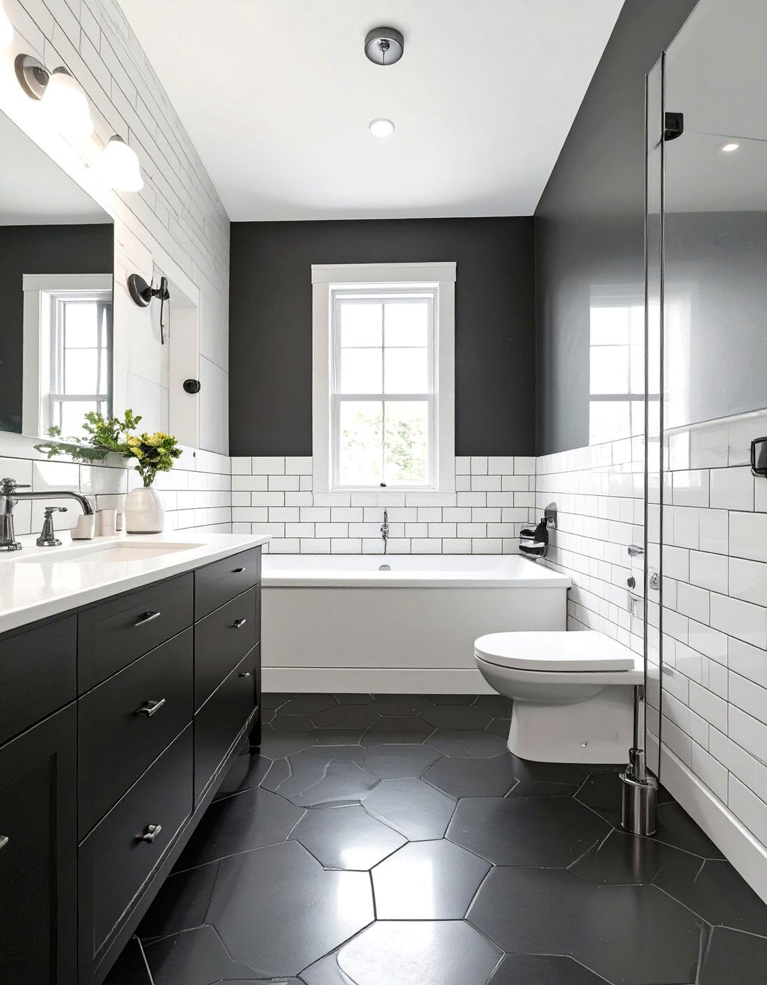 Classic Black and White Bathroom - 30 how to design a bathroom ideas