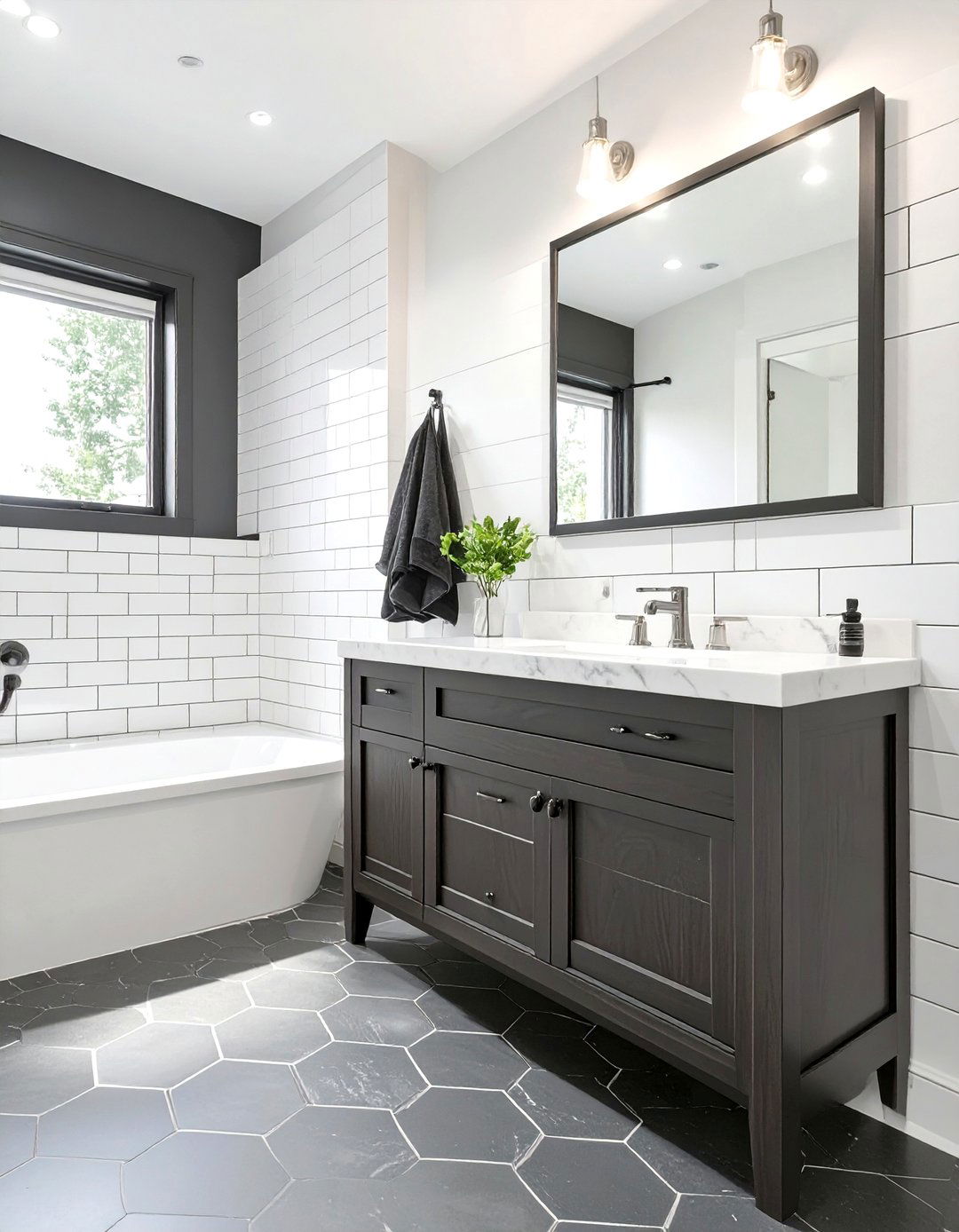 Classic Black and White Bathroom - 30 mens bathroom ideas