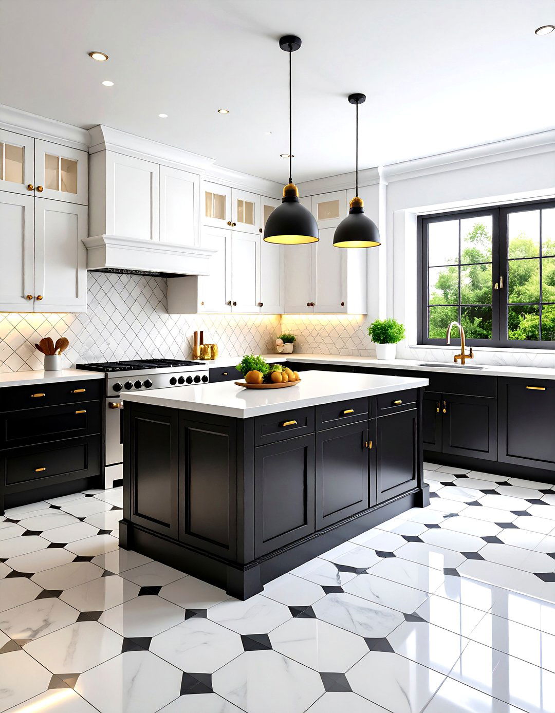 Classic Black and White Kitchen - 30 kitchen painting ideas
