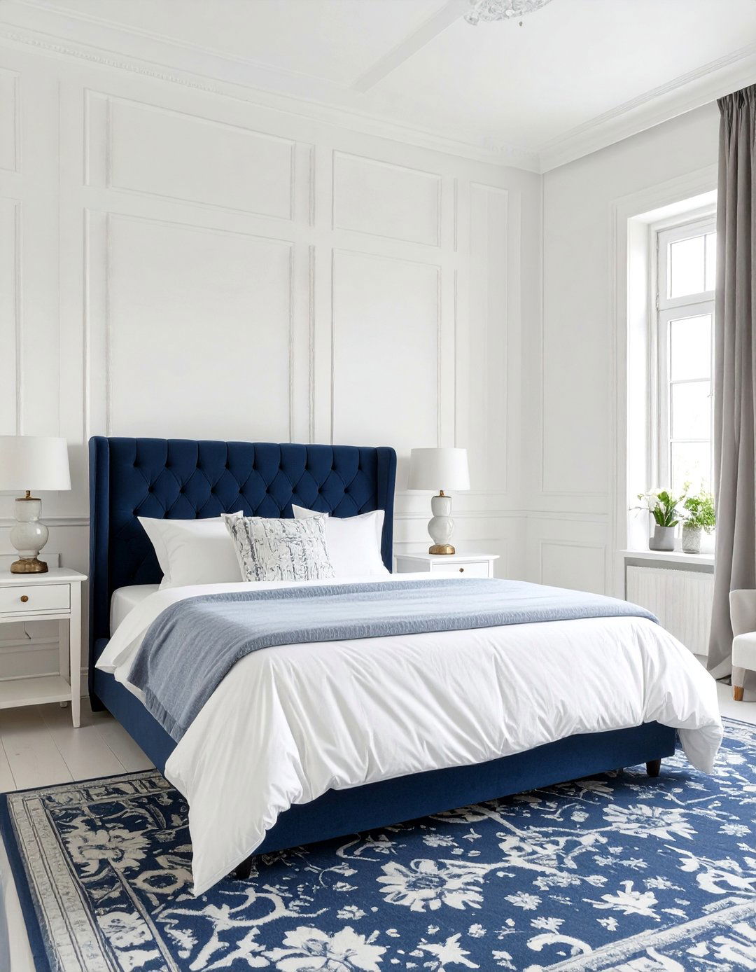 Classic Blue and White Bedroom - 30 blue bedroom ideas