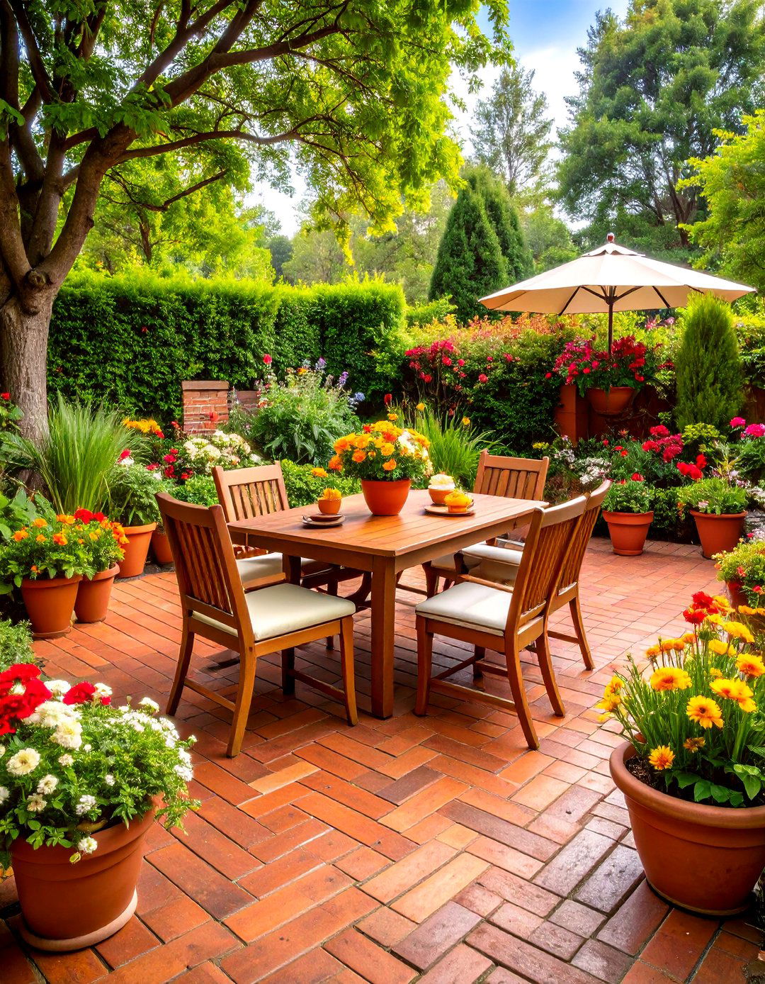 Classic Brick Herringbone Patio - 30 backyard floor ideas