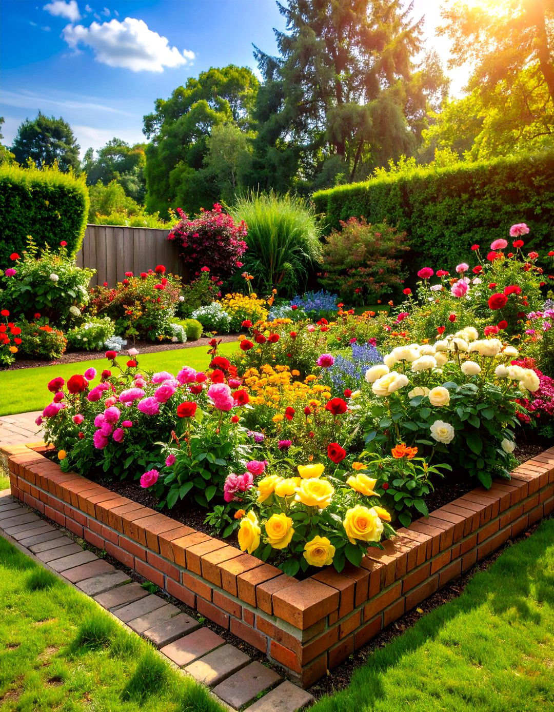 Classic Brick Raised Garden Bed - 30 raised garden bed designs