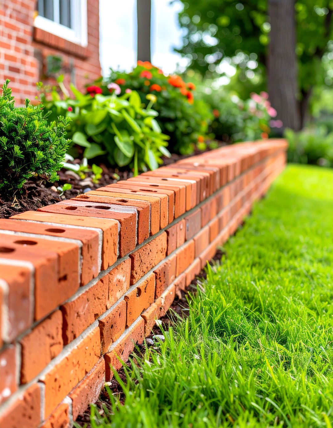 Classic Brick Retaining Wall - 30 simple retaining wall ideas for sloped backyard