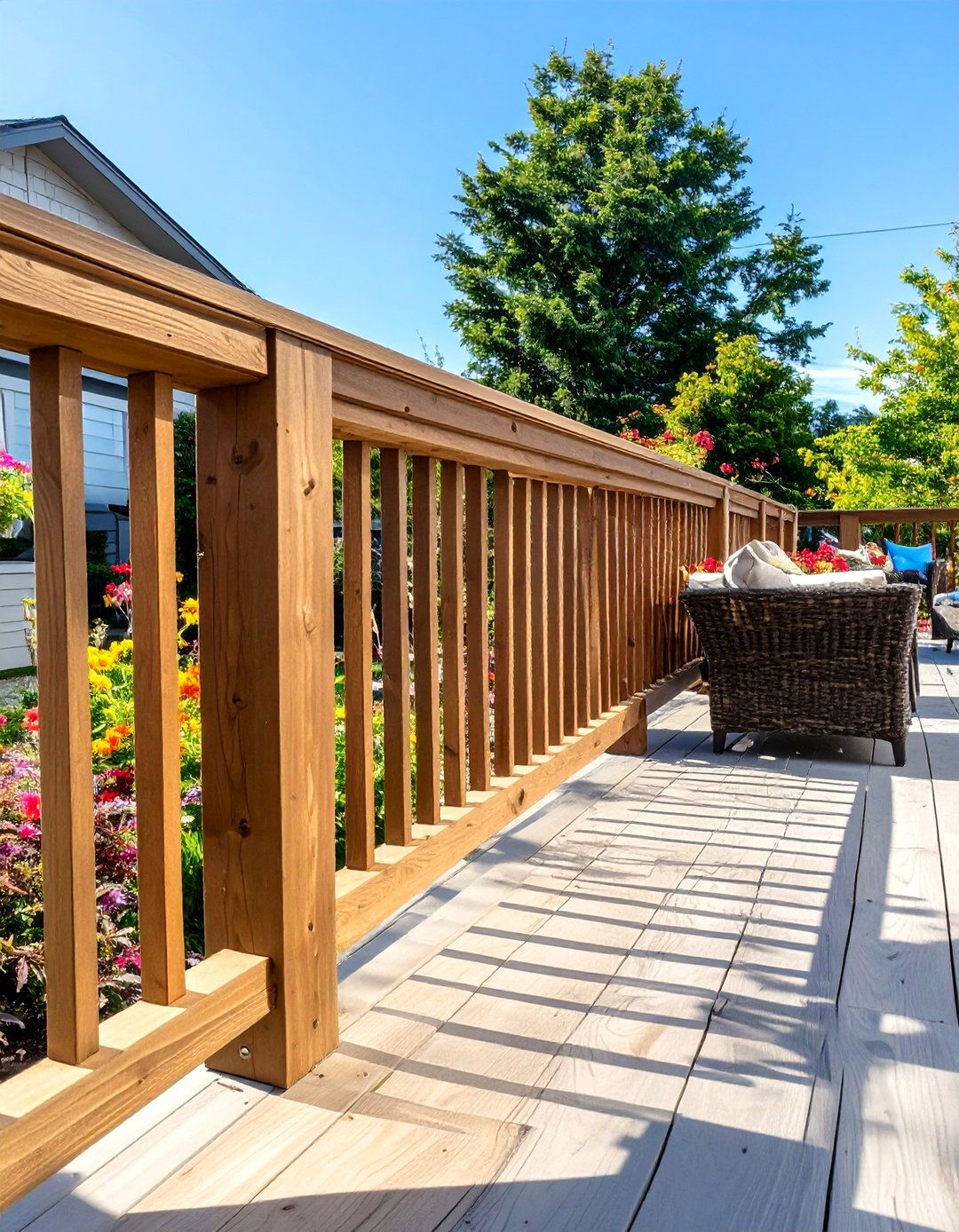 Classic Cedar Wood Deck Handrail - 30 deck handrail ideas