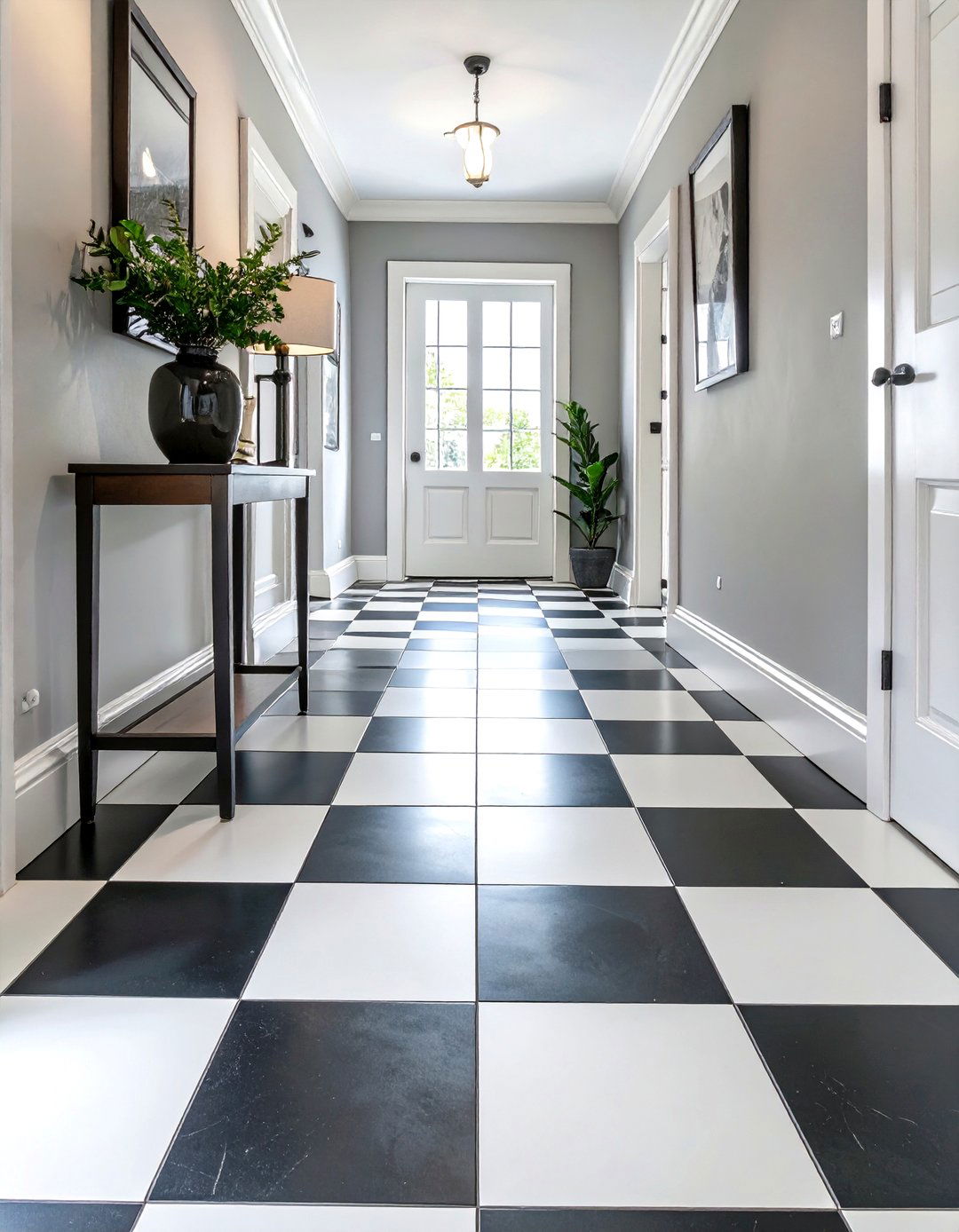 Classic Checkerboard Tile Floor - 30 small entryway tile floor ideas