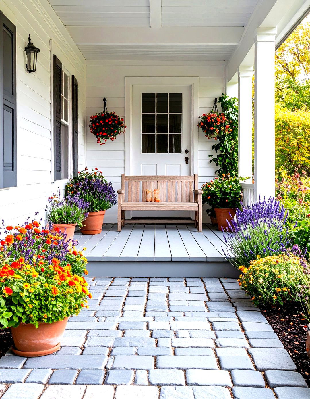 Classic Cobblestone Paver Flooring - 30 front porch flooring ideas