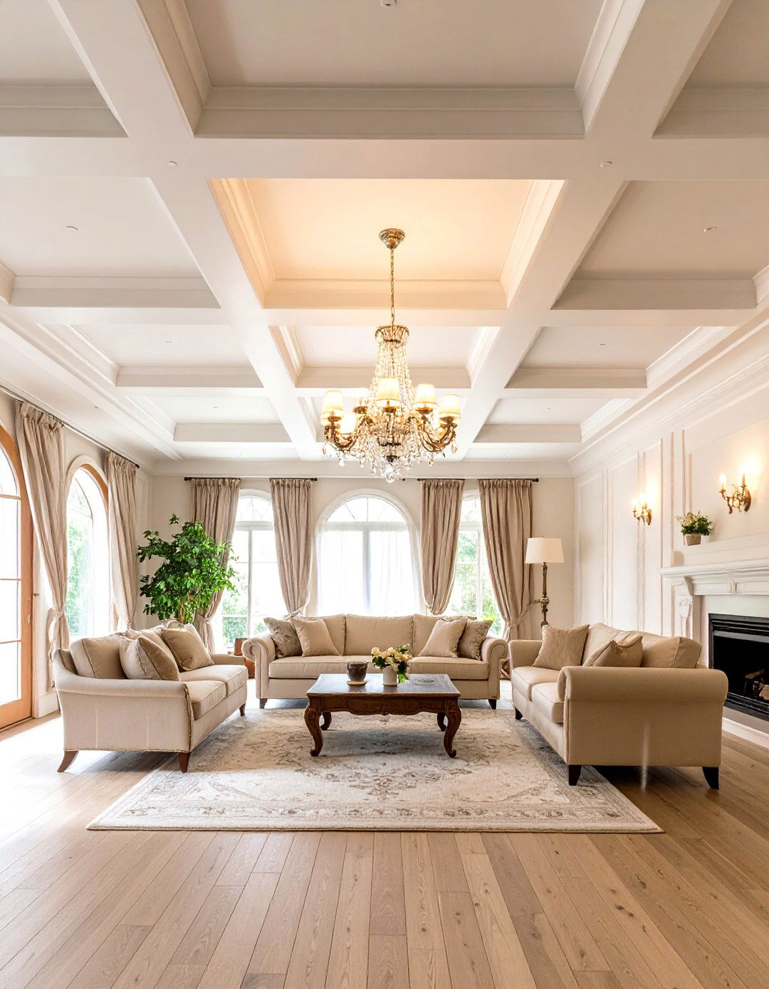 Classic Coffered Ceiling Design - 30 living room ceiling ideas