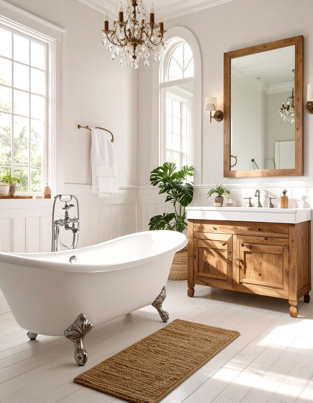 Classic Crisp White Bathroom - 30 bathroom paint color ideas