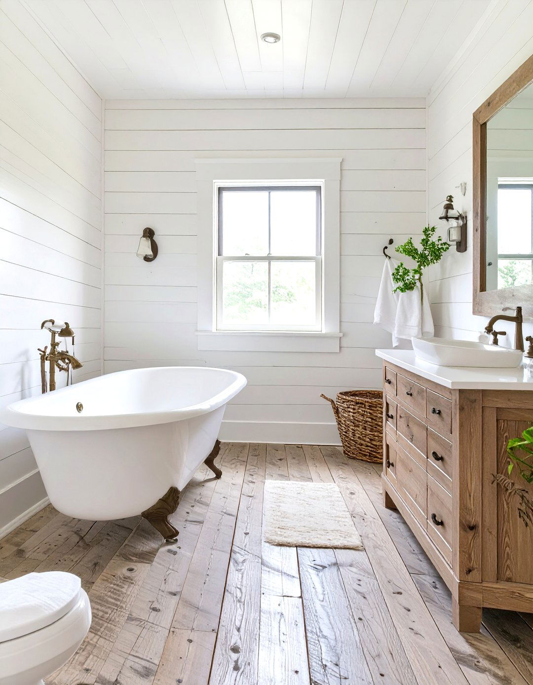 Classic Farmhouse Bathroom - 30 country bathroom ideas