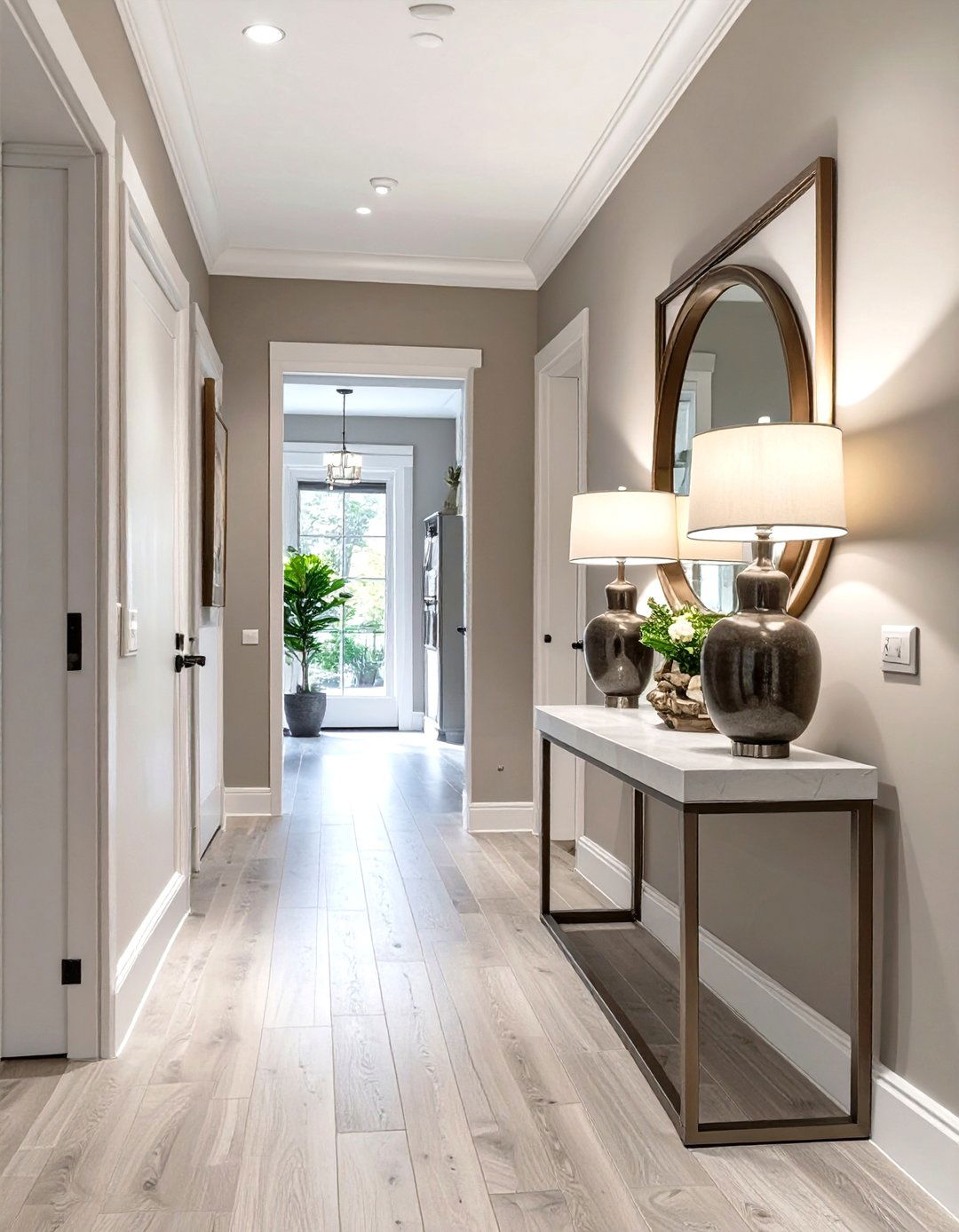 Classic Greige Hallway - 30 hallway paint ideas