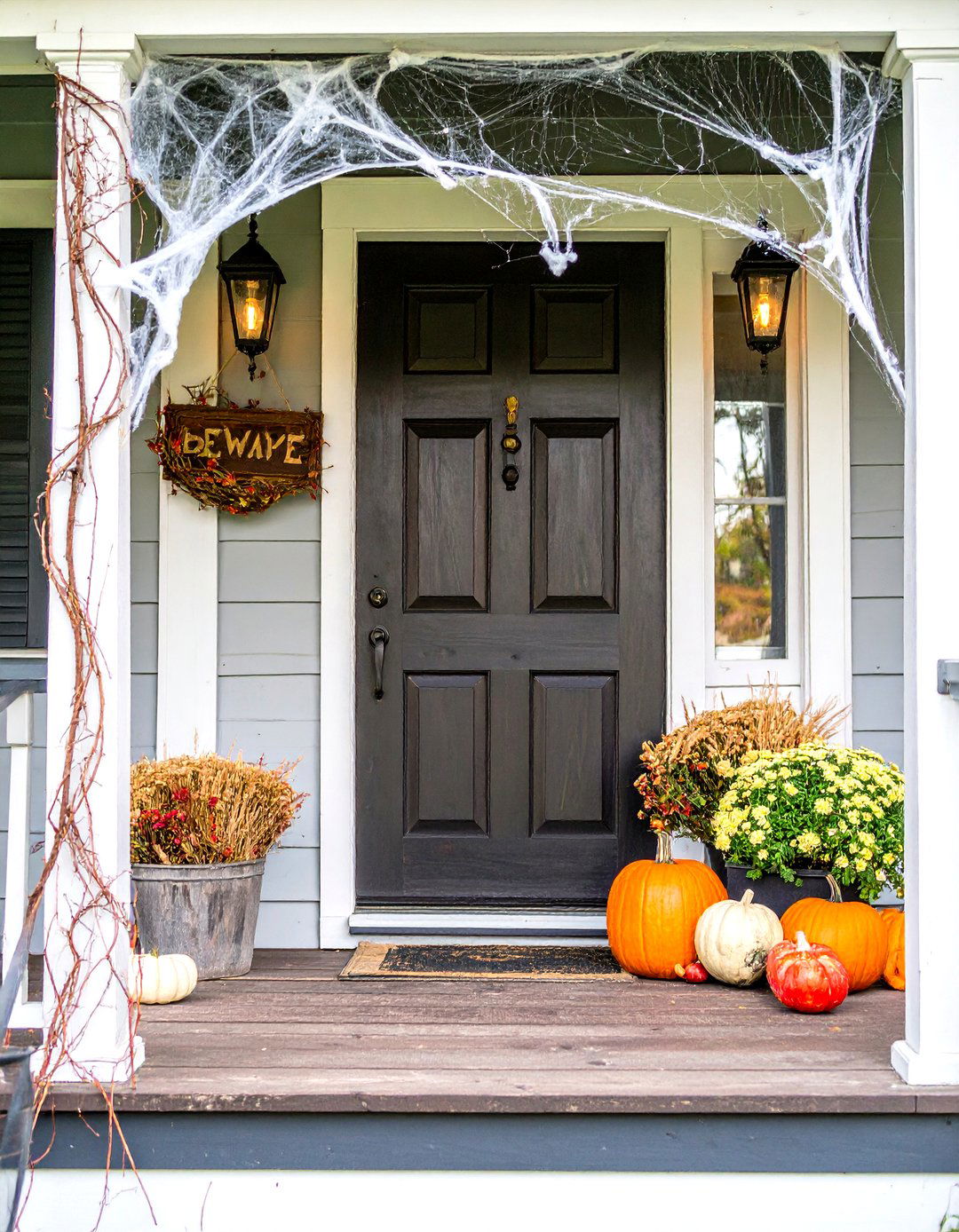 Classic Haunted House Porch - 30 halloween porch ideas