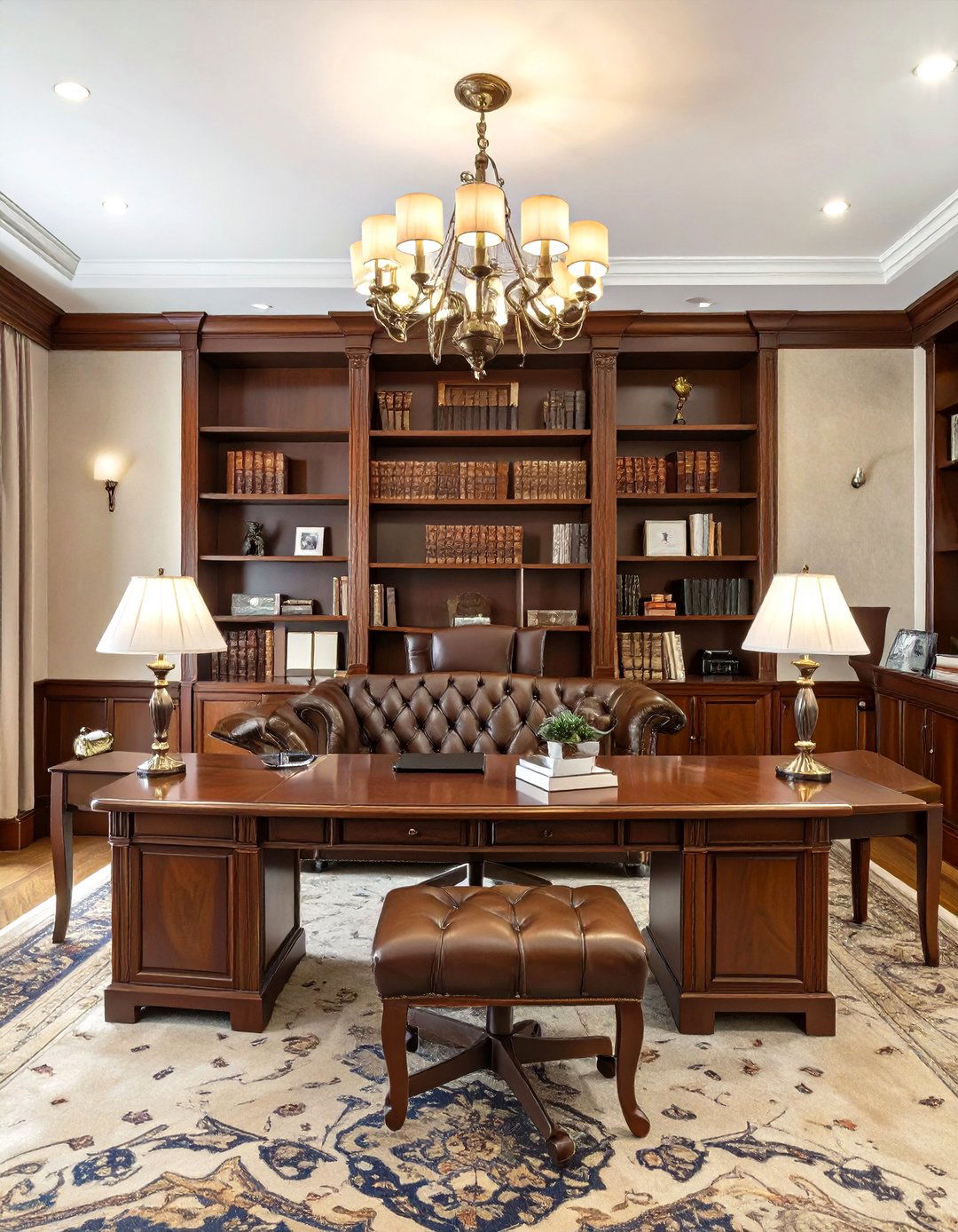 Classic Library Bookcase Office Wallpaper - 30 office wallpaper ideas