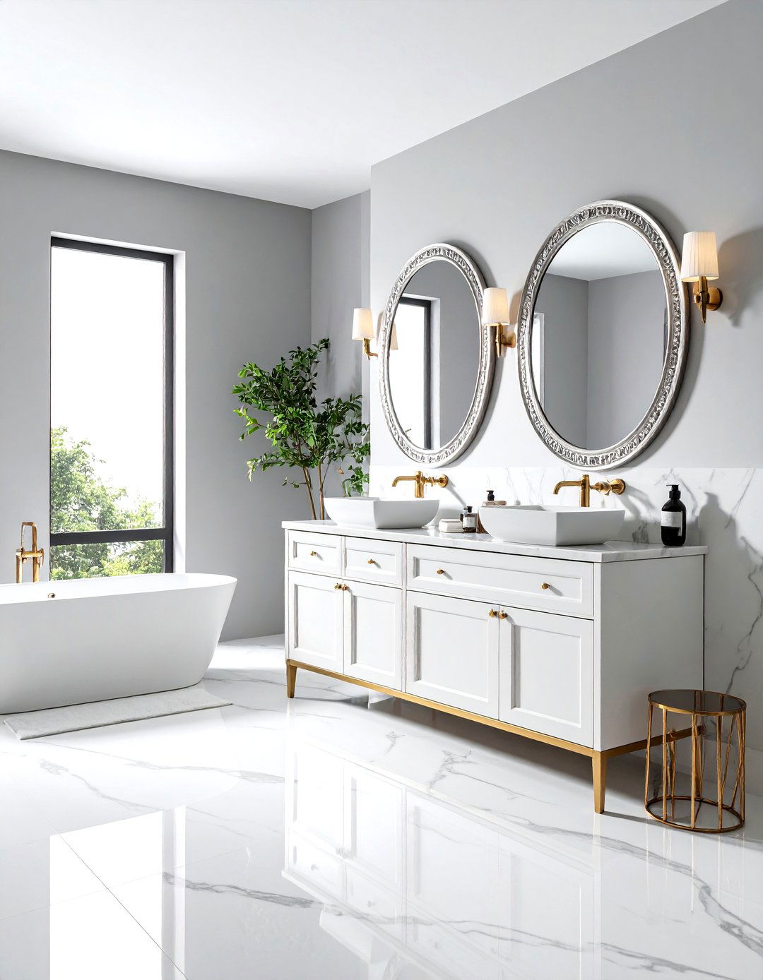 Classic Marble Bathroom Elegance - 30 gray and white bathroom ideas