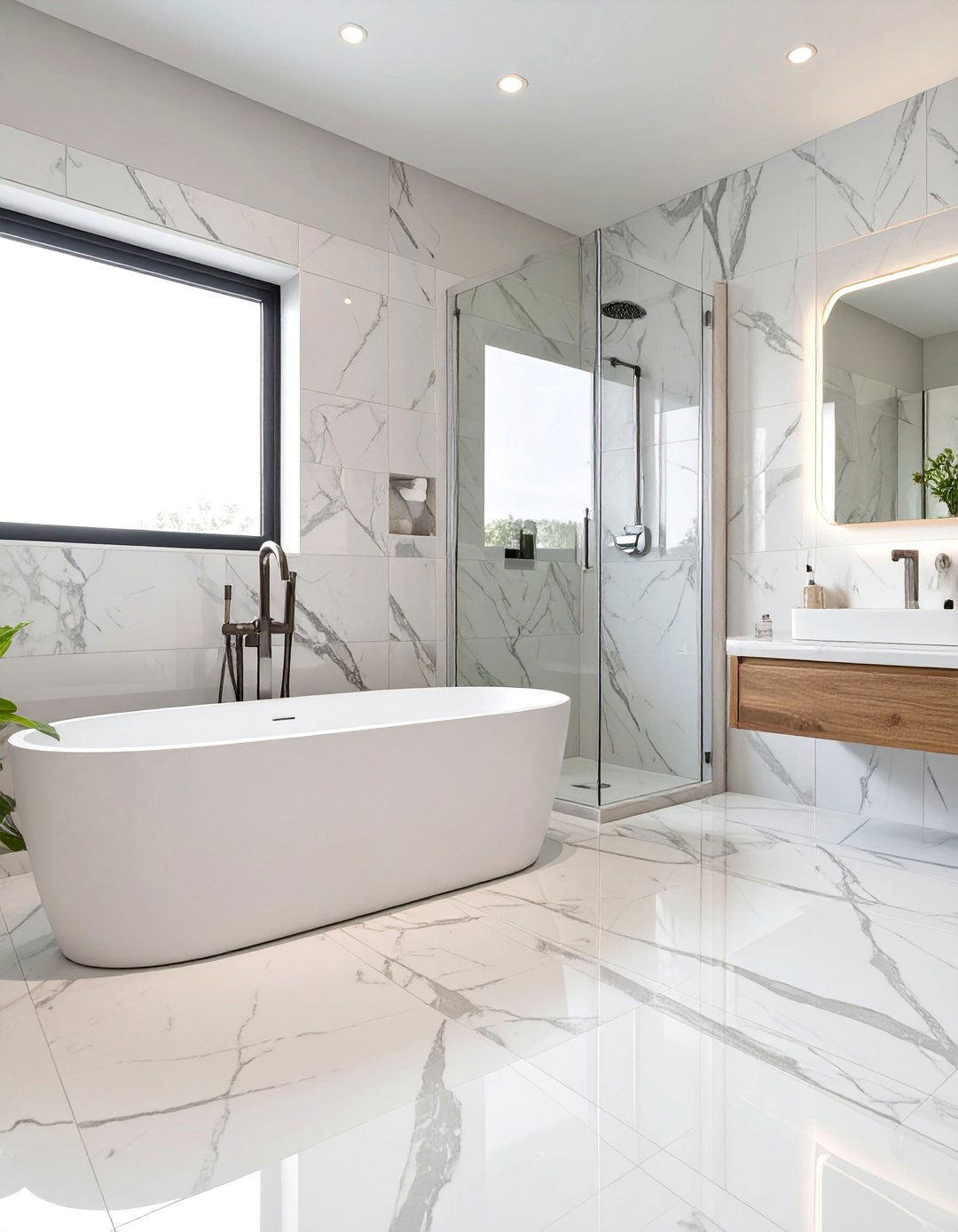 Classic Marble Tile Bathroom Flooring - 30 bathroom flooring ideas