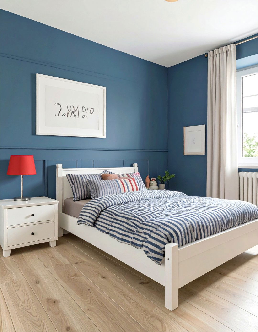 Classic Navy and White Boys Room - 30 boys room color ideas