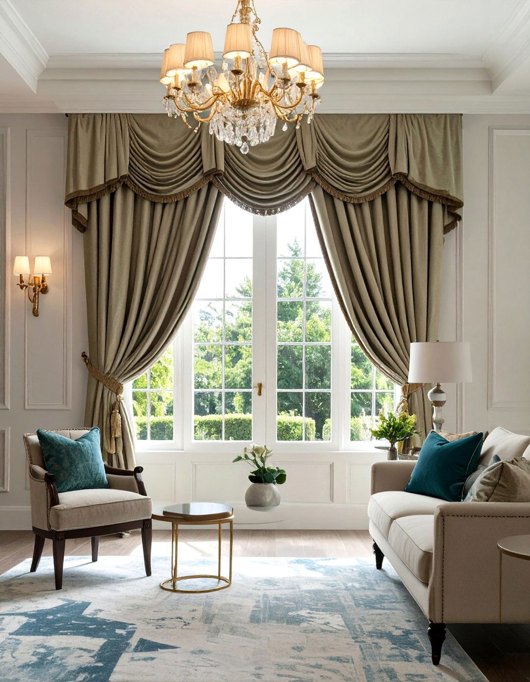 Classic Pinch Pleat Drapes - 30 window treatment ideas for living room