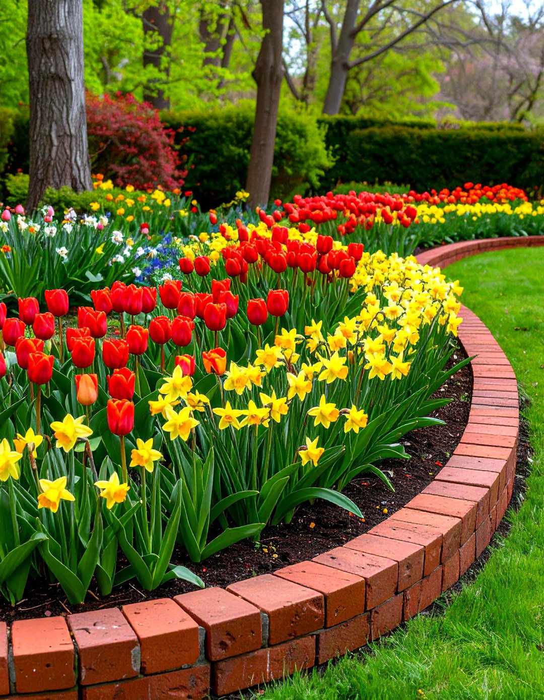 Classic Red Brick Edging - 30 landscaping border ideas