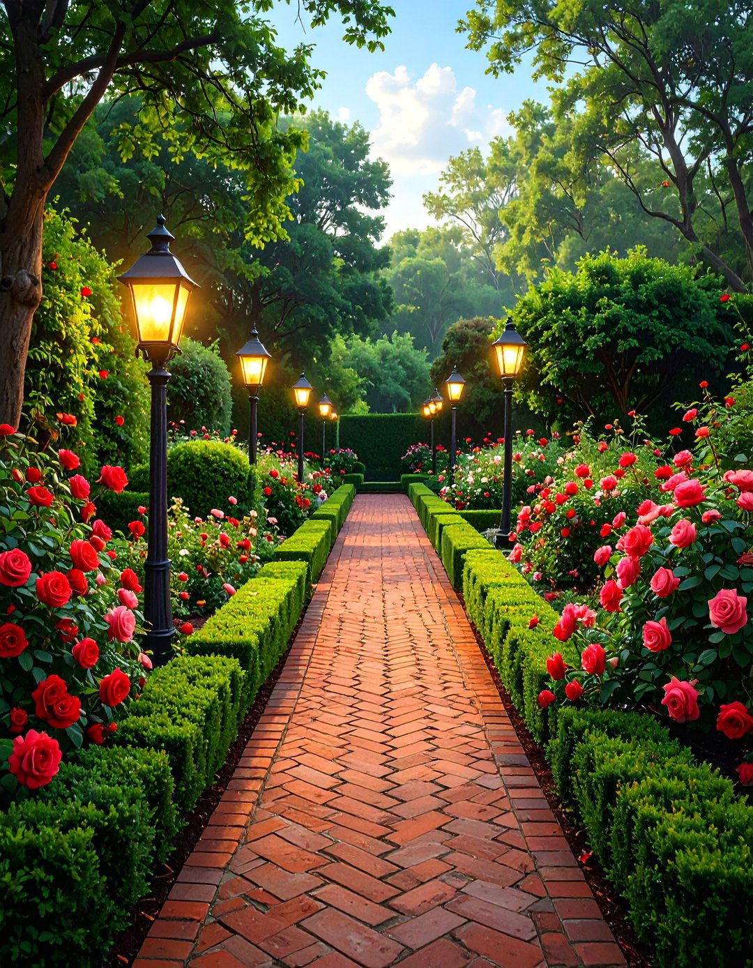 Classic Red Brick Herringbone - 30 backyard pathway ideas