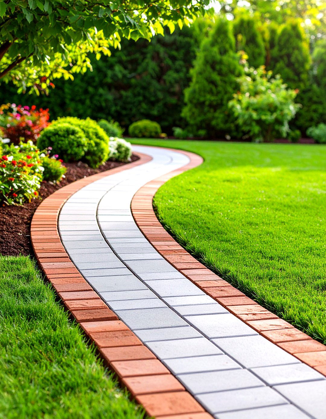 Classic Red Brick Patio Border - 30 patio border ideas