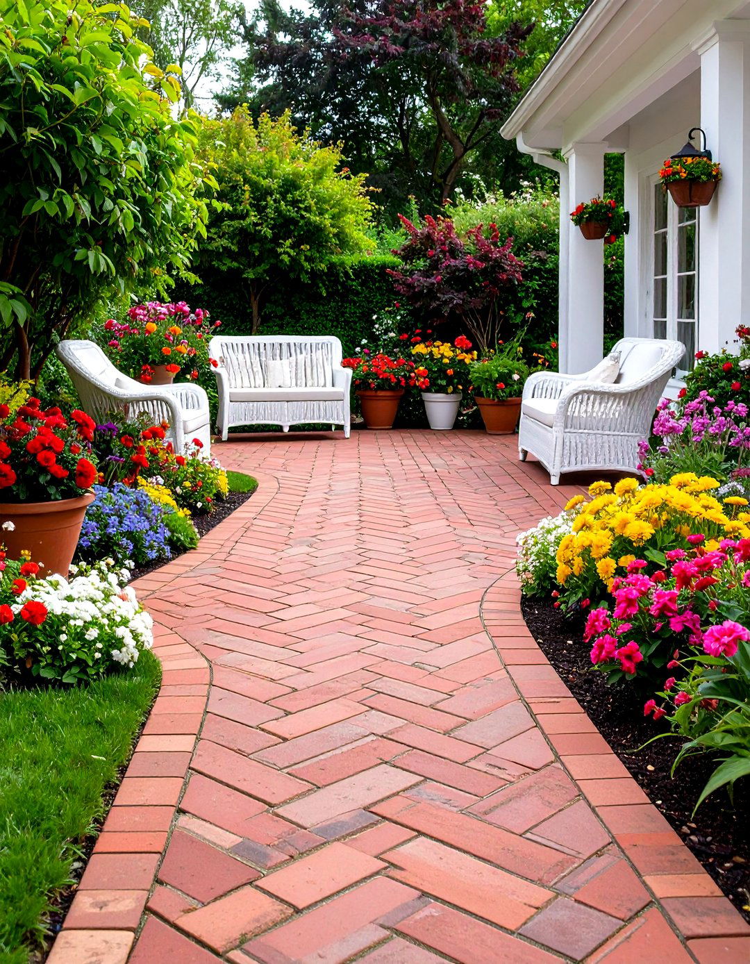 Classic Red Brick Patio Floor - 30 patio floor ideas
